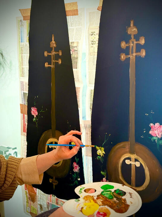 Hand-painted elegance: transforming fabric into art with every brushstroke!